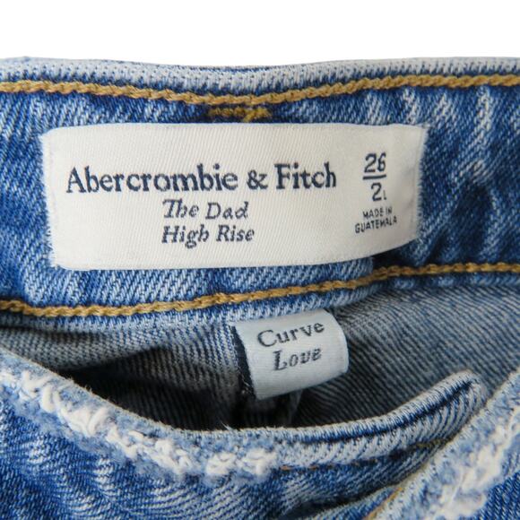 Abercrombie & Fitch The Dad Jean High Rise Straight Leg Curve Love Jeans 2 Long - Picture 6 of 8